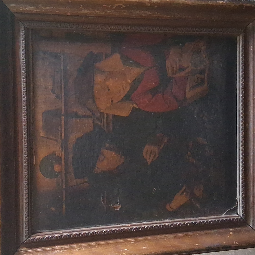 Quentin Massy's "The Banker And His Wife" 1937 Classic Vintage Framed Painting